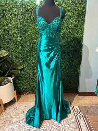 Sherri Hill Womens Prom Dress In Emerald