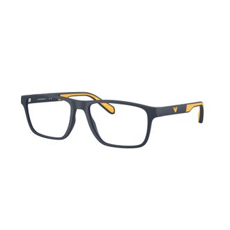 Emporio Armani 0ea3233 Rectangular Eyeglass Frames in Matte Black with Vibrant Accents