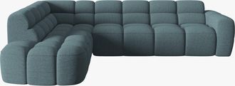 MICADONI 5-Sitzer Design Ecksofa Lisa mit Eckteil links - Strukturstoff