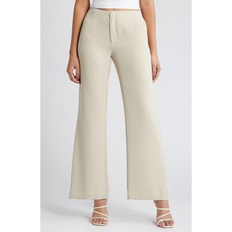 Open Edit Straight Leg Pants in Tan Oxford at Nordstrom Rack, Size 12