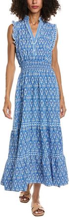 Max Studio Sleeveless Smocked Waist Tiered Maxi Dress