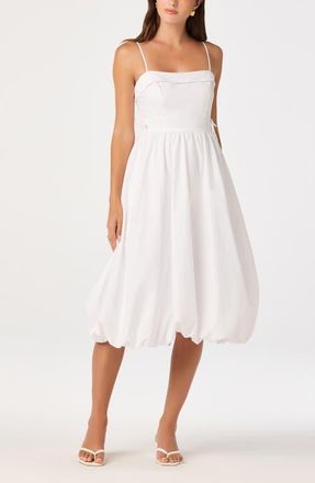 ASTR the Label Dahlia Bubble Hem Cotton Sundress in Off White at Nordstrom, Size X-Small