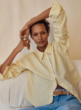 Contemporaine Womens Striped lightweight poplin shirt