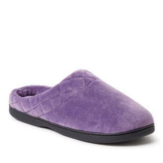 Dearfoams Darcy Quilted Cuff Velour Clog Slipper in Smokey Purple at Nordstrom, Size X-Large