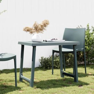 Berkfield Home Camping Table Green 79x56x64 cm PP Wooden Look | Size: 79 x 56 x 64 cm