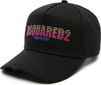Dsquared2 logo-print cotton baseball cap - men - Cotton - One Size - Black