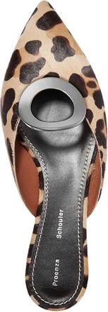 Proenza Schouler Eyelet-embellished Leopard-print Calf Hair Slippers Size 37
