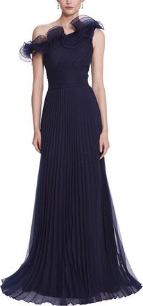 Marchesa Pebble Organza Pleated Gown