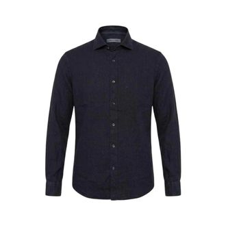 Tintoria Mattei Heren, Overhemden, Blauw, Maat: 2XL Linnen