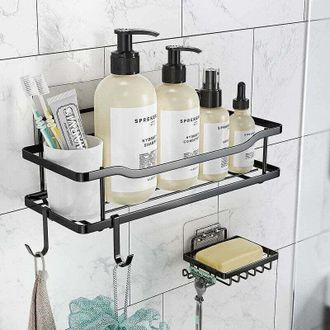 OEM Estante Para Ducha, Organizador De Ducha Sin Taladrar, Cestas De Almacenamiento Para Ducha Montadas En La Pared, Soporte De Espacio Para Ducha De Alum