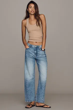 Mother Half Pipe High-Rise Tapered Ankle Jeans