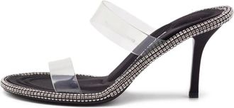 Alexander Wang Sandali Kira trasparenti con cristalli 110mm - Bianco