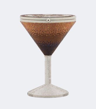 Judith Leiber Clutch Martini Espresso con cristalli