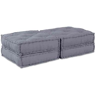 vidaXL Almohada 2 Pcs Gris 70 X 70 X 36 Cm Poli&eacute;ster Vidaxl