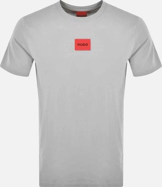 HUGO BOSS Mens Diragolino212 Patch Logo Grey T-Shirt - Size: 44