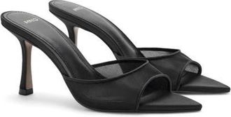 Mango Pointed Toe Slide Sandal in Black at Nordstrom, Size 10Us