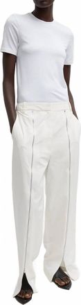 Tibi Nylon Zipper Trouser - Short Length In White