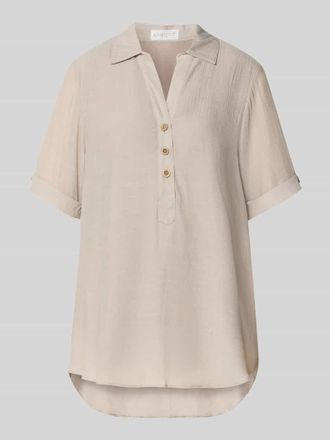 Apricot Relaxed Fit Bluse aus Viskose-Mix mit Umlegekragen in Sand, Gr&ouml;&szlig;e XXL