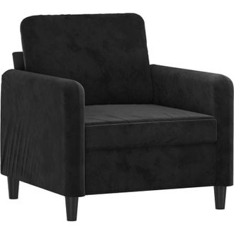 vidaXL Sill&oacute;n De Terciopelo Negro 60 Cm Vidaxl