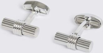 Moss Silver Barrel Cufflinks