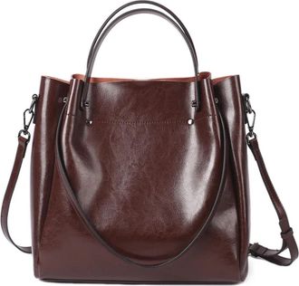 Generic Compatible For Cowhide Genuine Leather Womens Shoulder Bag Tote Large Capacity Crossbody Handbag Commuter Shopping bag(Coffee)