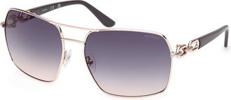 Guess GU00159 28W Womens Sunglasses Gold Size 63