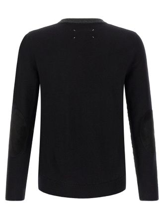 Maison Margiela Two-Tone Virgin Wool Sweater - Black