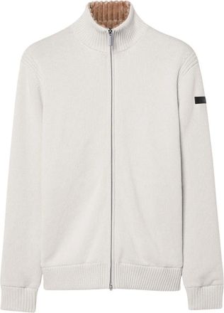 Roberto Ricci Design Cardigan in Morbido Velluto a Coste con Zip Intera in Cotone - - Knitwear - Uomo - Beige - M