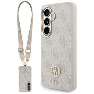 OEM Funda Guess 4g Con Correa Triangular De Diamantes De Imitaci&oacute;n Grandes Y Cord&oacute;n Magsafe Para Samsung Galaxy S26 (rosa)