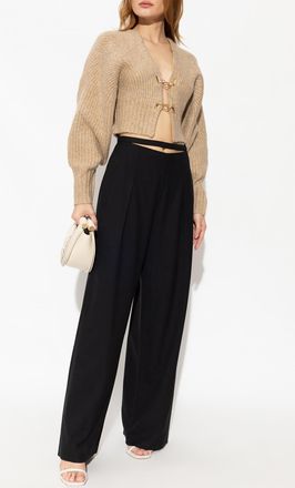 Cult Gaia Casella Ribbed Cardigan, Womens, Beige