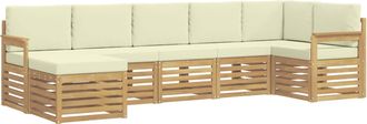 vidaXL Conjunto De Sof&aacute;s De Exterior 7 Uds. Blanco Y Crema Vidaxl