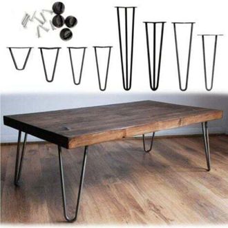 OEM Patas Para Muebles De 10 Cm, Juego De 4, Patas De Horquilla, Patas Reemplazables Para Mesas Y Muebles, Estructura De Mesa, Con Protectores De Suelo Y 
