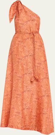 Hannah Art Wear Helena Floral Silk Asymmetric Gown