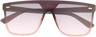 Vince Camuto 143mm Gradient Flat Top Shield Sunglasses in Black at Nordstrom Rack