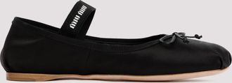 Miu Miu Black Logo Ballet Flats