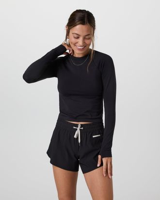 Vuori Clothing Long Sleeve Seamless Surge Tee | Black | XS, Size Extra Small