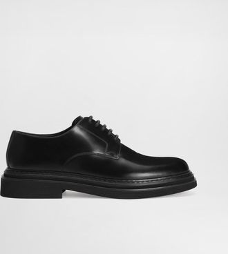 Dolce & Gabbana Brushed Calfskin Derby - Man Lace-ups Black Leather 41.5
