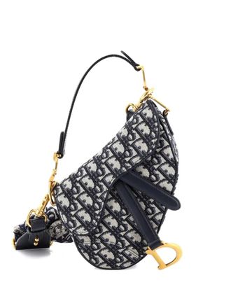 Dior Saddle Handbag Oblique Canvas Mini shoulder bag - Blue