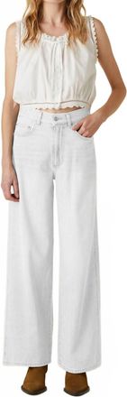LE JEAN Womens Juliette Wide Leg Pants In White