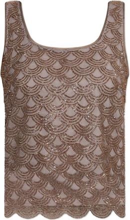 Rotate Sequin Top - Dames - Tops zonder mouwen - Bruin - M - Polyester - Tops