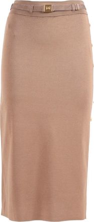 Elisabetta Franchi Belted Contrast Detail Knit Midi Skirt