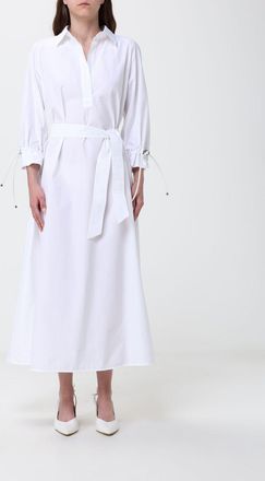 Max Mara Abito chemisier midi in popeline di cotone con cintura da annodare