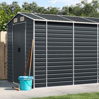 vidaXL Cobertizo De Jard&iacute;n Acero Galvanizado Antracita 191x725x198 Cm Vidaxl