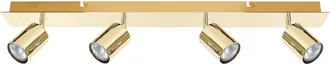Beliani Lámpara de 4 focos ajustable metal dorado