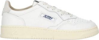Autry White Medalist Low Suede Upper Sneakers