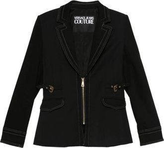 Versace Jeans Couture Fitted jack met ritssluiting - Dames - Blazers - Zwart - XL - Jassen