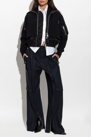 sacai Sacai Jacket Made From Mixed Materials, Womens, Black