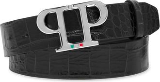 Philipp Plein Stijlvolle leren riem - Heren - Riemen - Zwart - 90 CM - Leer - Accessoires