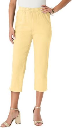 Roaman's Plus Size Comfort Stretch Capri Jean in Banana at Nordstrom, Size 34