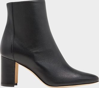 Manolo Blahnik Rosie Leather Zip Booties